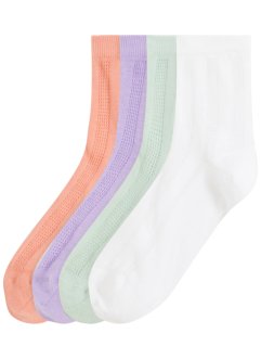 Pointelle lave sokker med økologisk bomull (4e-pack), bpc bonprix collection