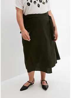 Omslagsskjørt i lin, bonprix
