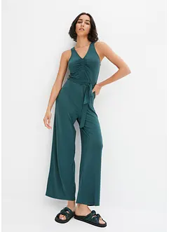 Trikot-jumpsuit med rynking, bonprix