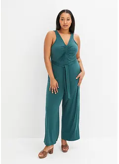 Trikot-jumpsuit med rynking, bonprix