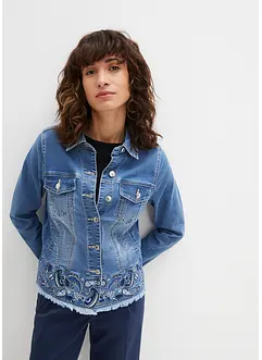 Jeansjakke med broderi, bonprix