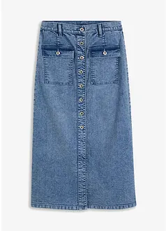 Jeansskjørt med påsydde lommer, bonprix