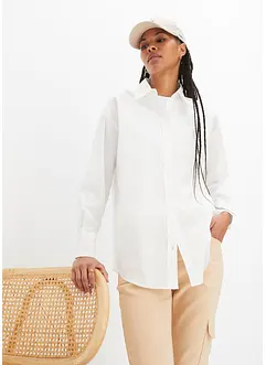 Oversized skjorte med knappestolpe, av 100% bomull, bonprix