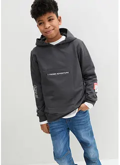 Sweatshirt med hette til barn, av økologisk bomull, bonprix