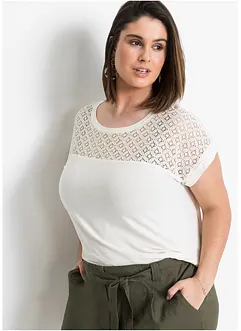 Topp med blonder, bonprix