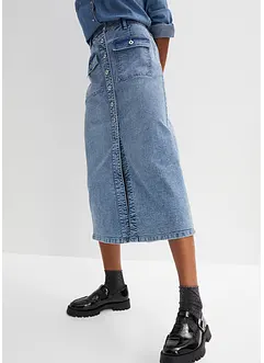 Jeansskjørt med påsydde lommer, bonprix