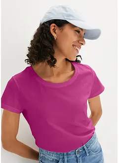 Topp med rund hals, kort arm (5-pack), bonprix