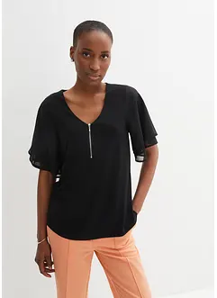 Topp med chiffonermer, bonprix