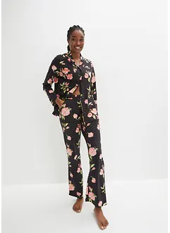 Pyjamas med knappestolpe og stikklommer, bonprix
