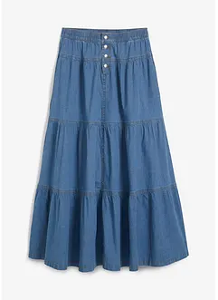 Jeans-volangskjørt, bonprix