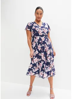 Mesh-midikjole med print, bonprix