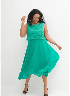 Premium-chiffonkjole med blonder, bonprix