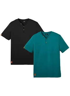 Bestefartrøye i økologisk bomull og med korte ermer (2-pack), bonprix
