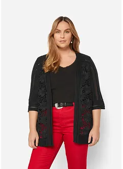 Strikkejakke med blonde, bonprix