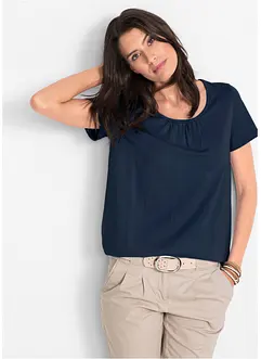 Topp i 100% bomull, kortermet, bonprix