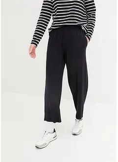 Ankellang bukse i trikot, High Waist (2-pack), bonprix