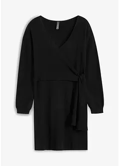 Strikket kjole med omslag-look, bonprix