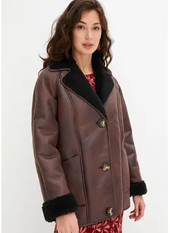 Shearling-jakke med lommer, bonprix