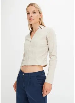 Bluse med glidelås, bonprix