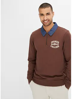 Sweatshirt med polokrage, bonprix