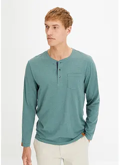 Henley-shirt, langermet, av økologisk bomull, bonprix