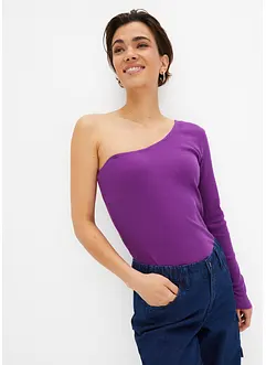 Ribbet topp med One Shoulder, bonprix