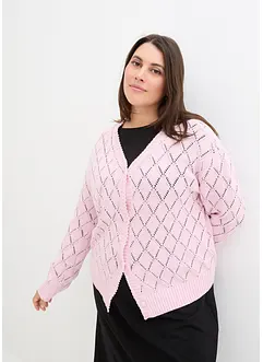 Cardigan med hullmønster, bonprix