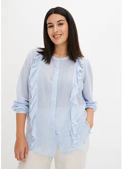 Bluse med volanger, bonprix