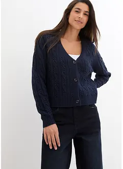 Cardigan med flettemønster, bonprix