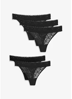 Stringtruse i resirkulert blondemateriale (5-pack), bonprix