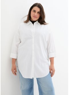 Oversized bluse av bomull med 3/4-lang arm, bonprix