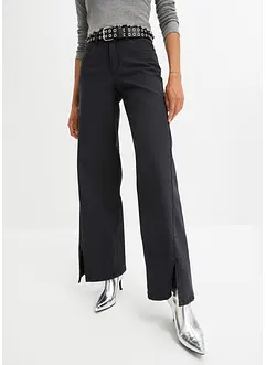 Wide Leg-jeans High Waist, splitt, bonprix