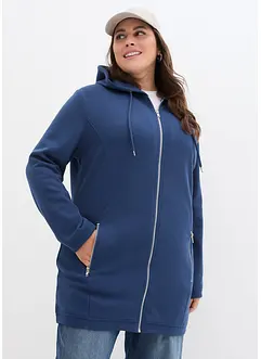 Lang sweatjakke med glidelåslommer, bonprix