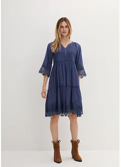 Skjortekjole med blonde, bonprix