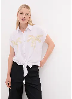Bluse med broderi, bonprix
