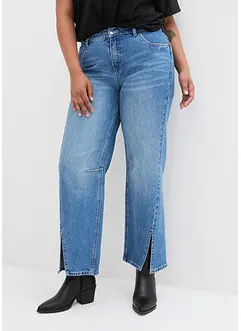 Wide-jeans Mid Waist, splitt, bonprix