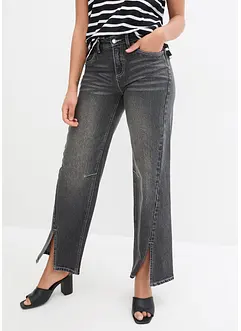 Wide-jeans Mid Waist, splitt, bonprix