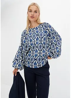 Satengbluse med print, bonprix