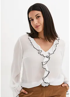 Bluse med volanger, bonprix