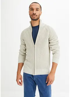 Ribbestrikket cardigan med bomull, bonprix