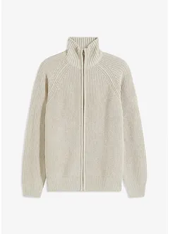 Ribbestrikket cardigan med bomull, bonprix