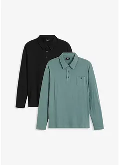 Poloshirt (2-pack), langermet, bonprix