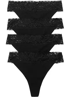 Stringtruse (4-pack) med bomull, bonprix