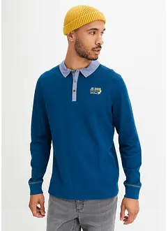 Piquè-poloshirt av økologisk bomull, lang arm, bonprix