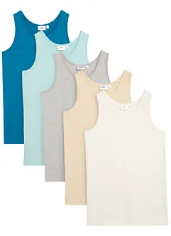 Singlet med myk bomull (5-pack), bonprix