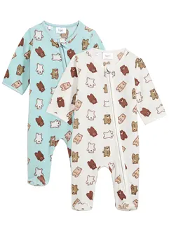 Fleece-jumpsuit for baby (2-pack), bonprix