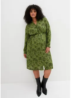 Chiffonkjole med smock-innfelling, bonprix