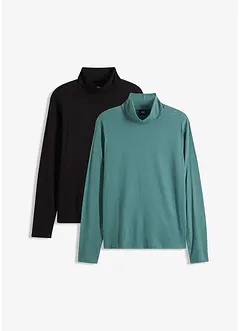 Langermet shirt med rullekrage (2-pac), bonprix