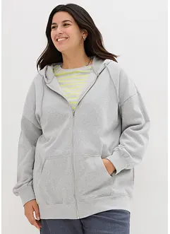 Oversized sweatjakke med hette, bonprix