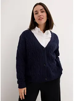 Cardigan med flettemønster, bonprix